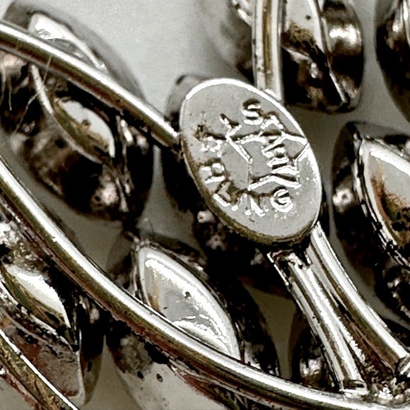 Vintage Sterling Rhinestone Necklace - Picture 4 of 9